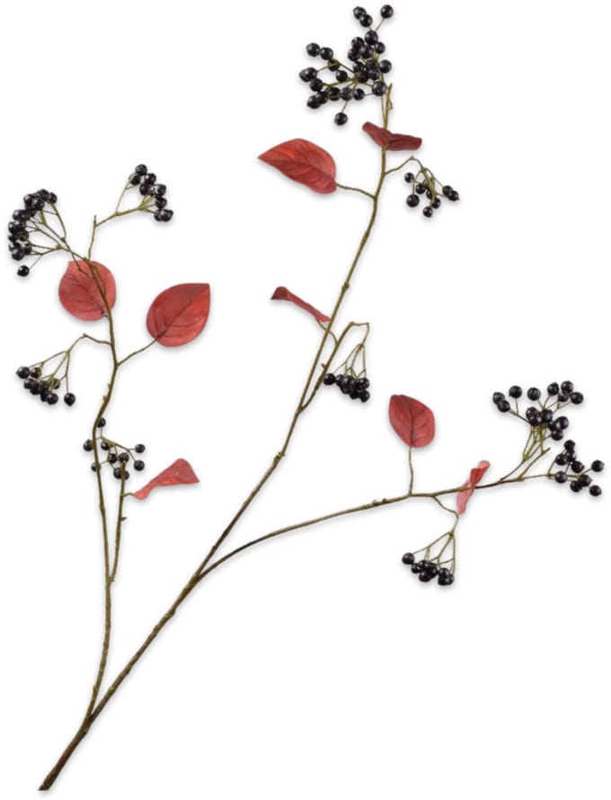 Silk-ka Kunstbloem-Zijden Bloem-Kunsttak Bessentak Bordeaux 94 cm