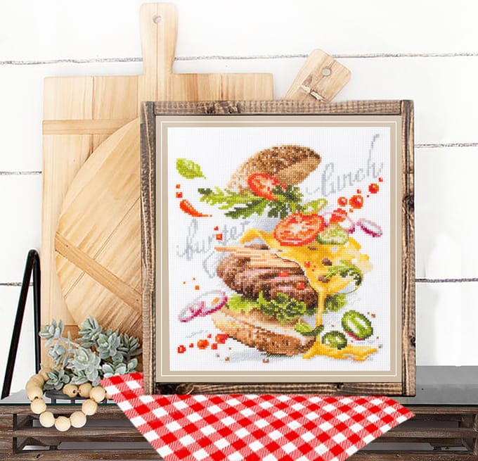 Borduurpakket Burger Lunch Magic Needle met telpatroon 528-556