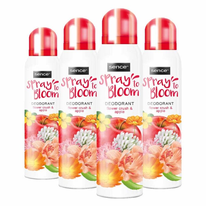 Sence Deodorant Flower Crush & Apple - 4 x 150 ml - Voordeelverpakking