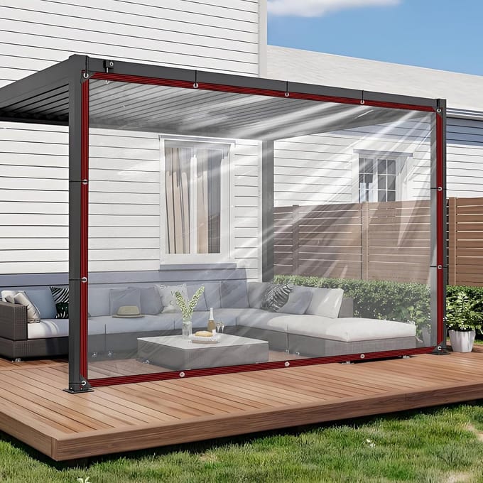 Waterdicht Transparant Zeil met Ogen voor Buiten - 3x3m Beschermhoes