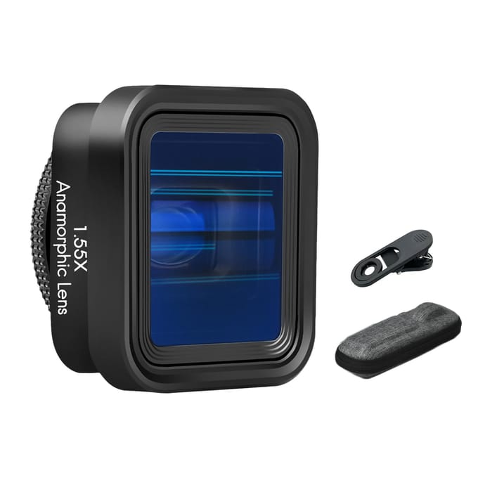 Mobiele telefoon Anamorfe filmlens 1.55X Deformatiefilmlens Telefoon Moive-lens met zwart