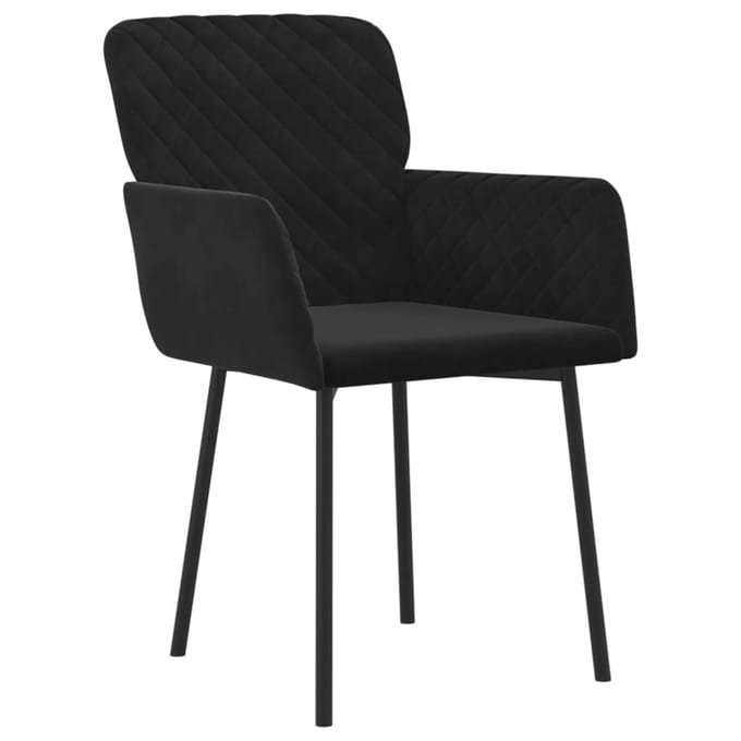 vidaXL - Eetkamerstoelen - 2 - st - fluweel - zwart