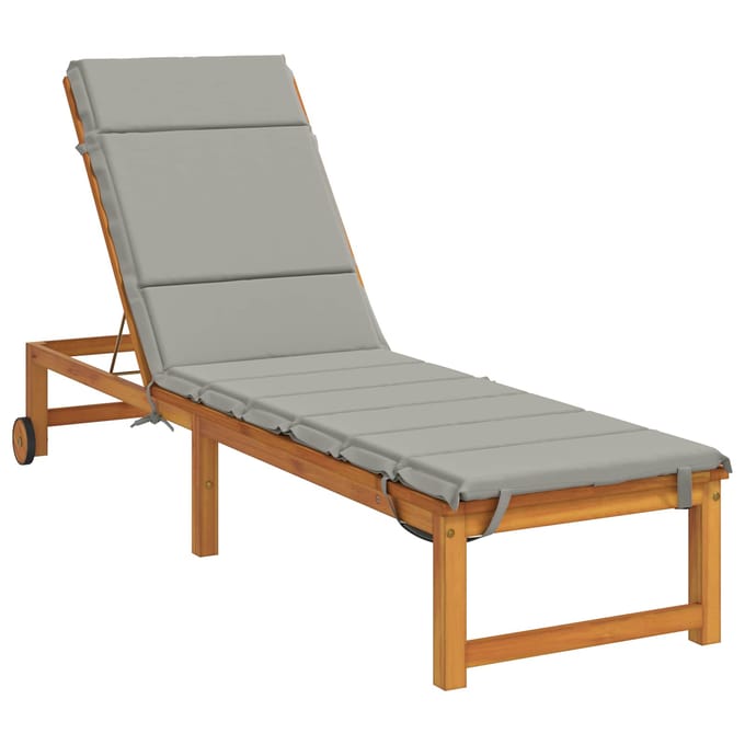 vidaXL - Ligstoel - Kussen - GEMERT - 100% - Polyester - Grijs - 200 - x - 50 - x - 3 - cm