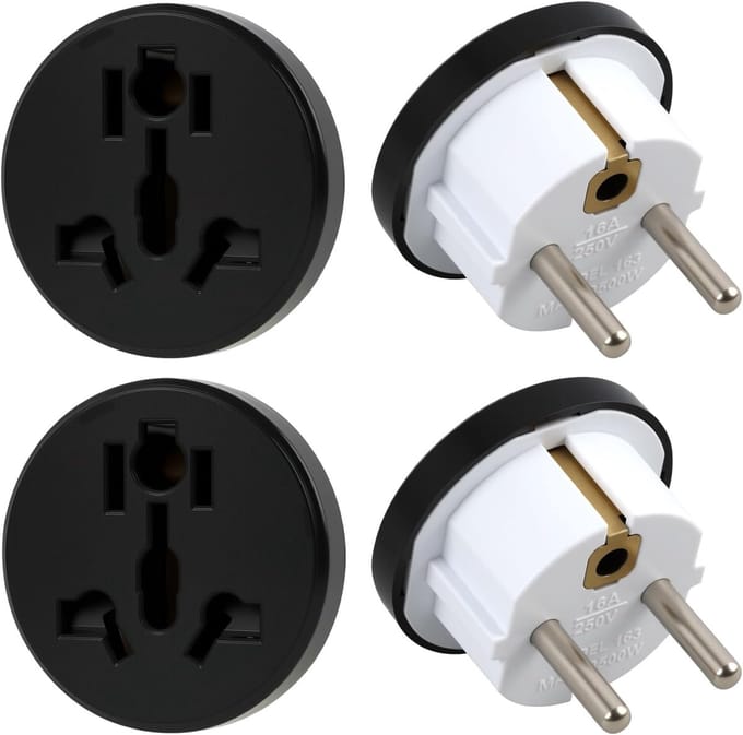 Reisadapter 4pcs - US/UK naar EU - Universeel - Ideaal voor reizen - m-winkel