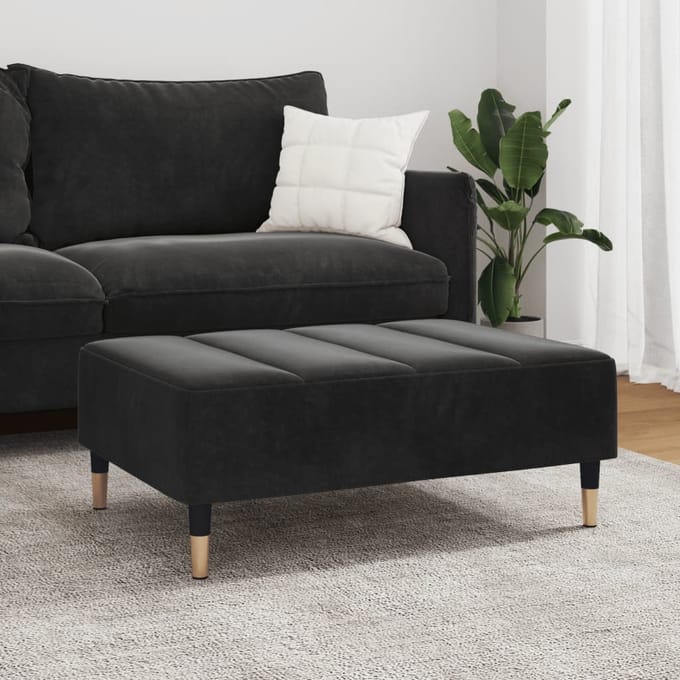 vidaXL - Voetenbank - 77x55x31 - cm - fluweel - zwart