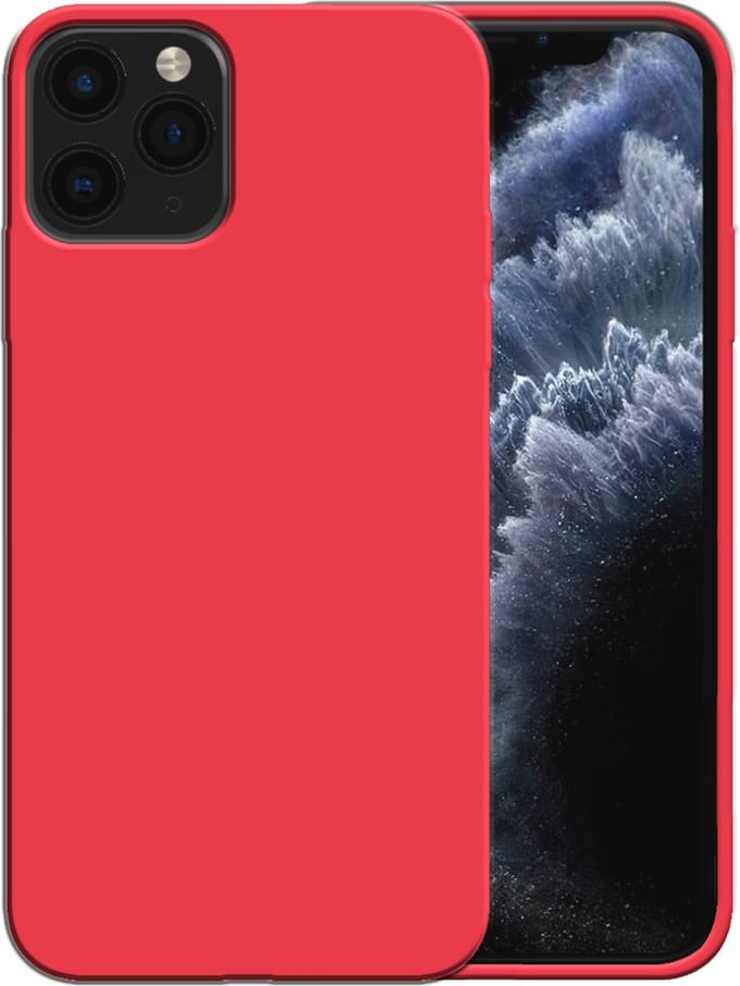 Smartphonica Siliconen hoesje voor iPhone 11 Pro case met zachte binnenkant - Rood geschikt voor iPhone 11 Pro