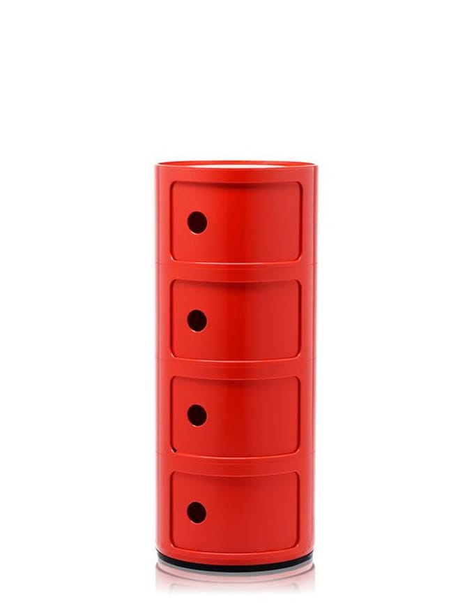 Kartell Componibili Kast Extra Large (4 Comp.) Ø32 Rood