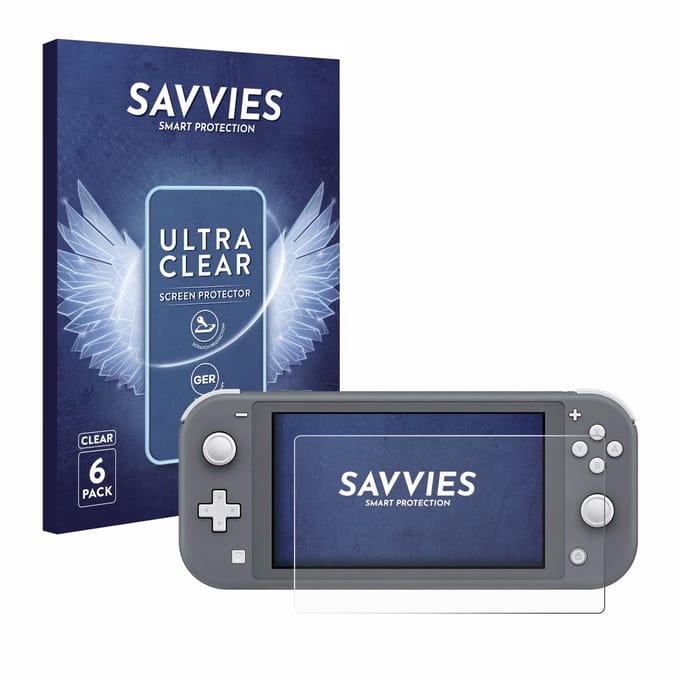 Savvies - Screenprotector voor Nintendo Switch Lite - Folie Beschermfolie transparant 6 Stuks