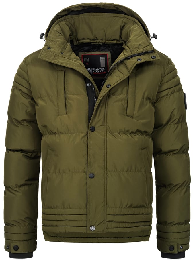 Alessandro Salvarini heren winterjas AS-281 met teddyvoering en afneembare capuchon