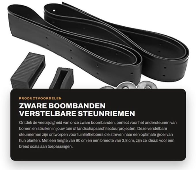 Steunriemen Verstelbaar - Boombanden - Plantenbinders - Zware Constructie - 2 Stuks - 90x3,8 cm