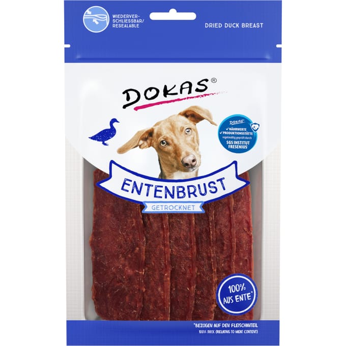 Dubbelpak: 2x 70g Dokas Eendenborst Gedroogde Eend
