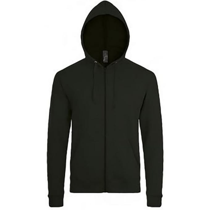 SOLS Herenstenen Ritssluiting in de vorm van een gewone Hoodie (Zwart)