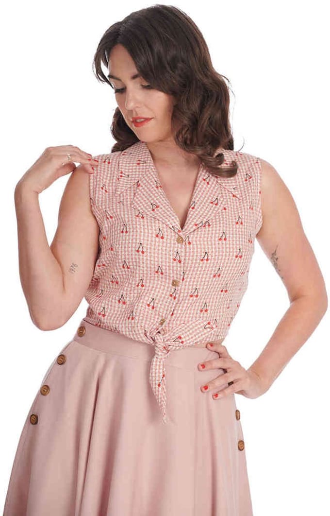 Banned - Sweet Pea Blouse - 2XL - Rood