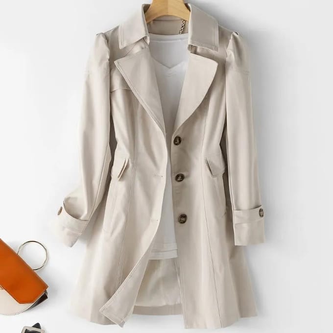 Dames Windjack Lente en Herfst Jas Koreaanse Stijl Slim Middellang Windjack Dames M gray