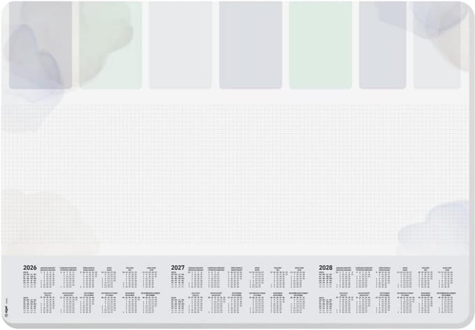 Bureauonderlegger A2 Wit | Bureaukalender 3 Jaar & Weekplanner | Veel Schrijfruimte