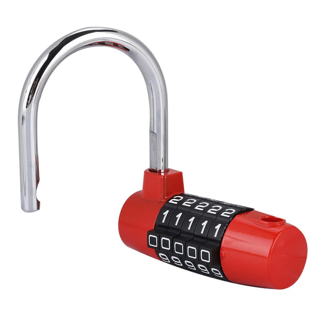 5-cijferig Cijferslot Hangslot U-vormig Koffer Deur Combinatieslot Rood gray