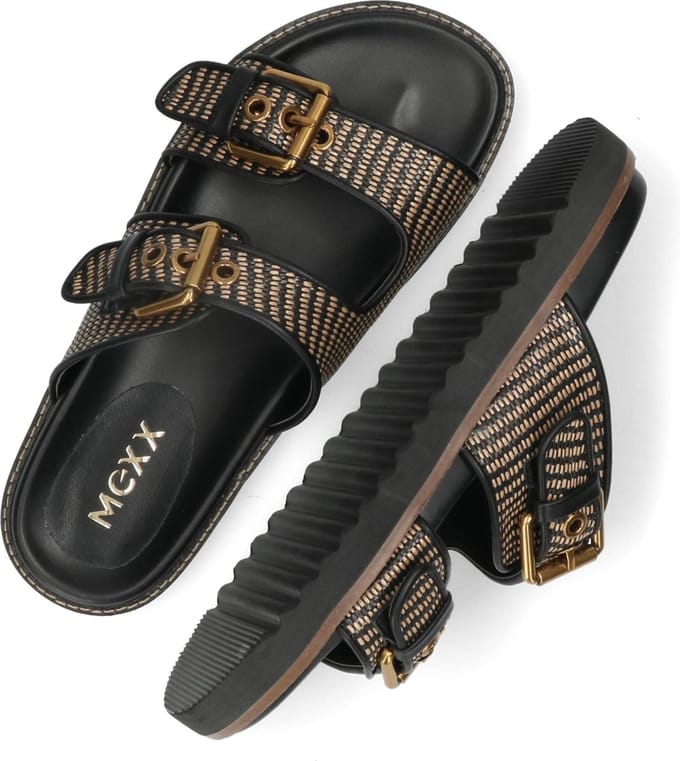 Mexx Reilly Penny Slippers - Dames - Zwart - Maat 36