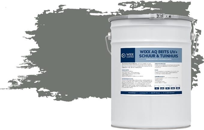 Wixx AQ Schuur en Tuinhuis Beits UV+ - 5L - Grijs