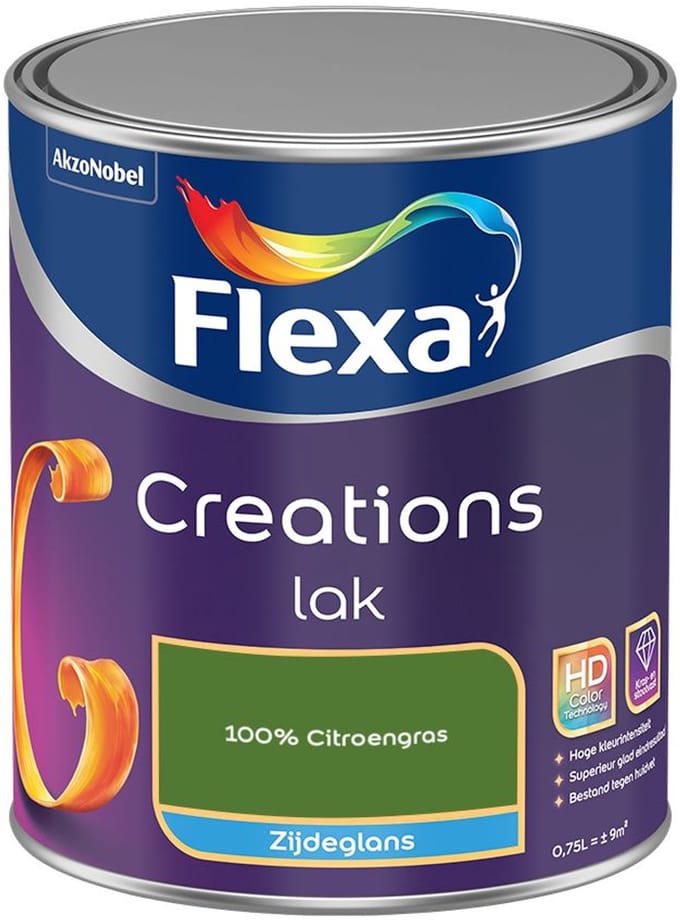Flexa - Creations Lak Zijdeglans - 100% Citroengras - Mengverf - 750 Ml