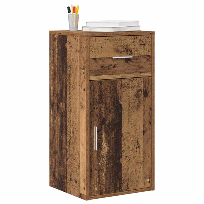 vidaXL - Dressoir - met - lade - Oudhout - 38 - x - 34 - x - 75 - cm