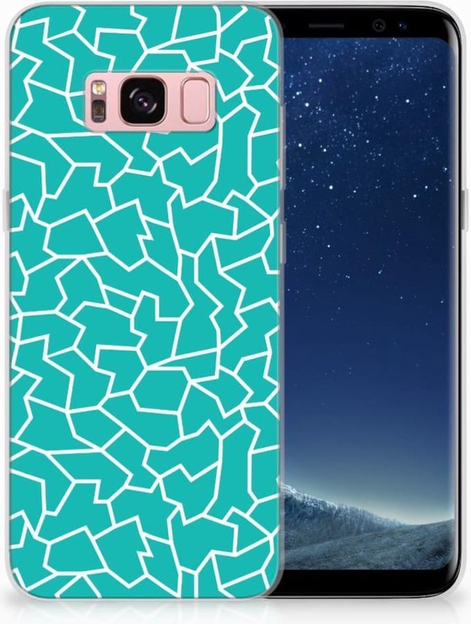 Samsung Galaxy S8 Hoesje maken Cracks Blue