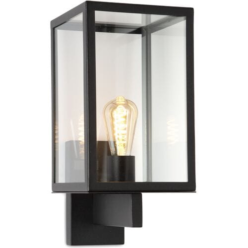 KS Verlichting - wandlamp - Camden - zwart - E27 - modern - strak - vierkant - aluminium