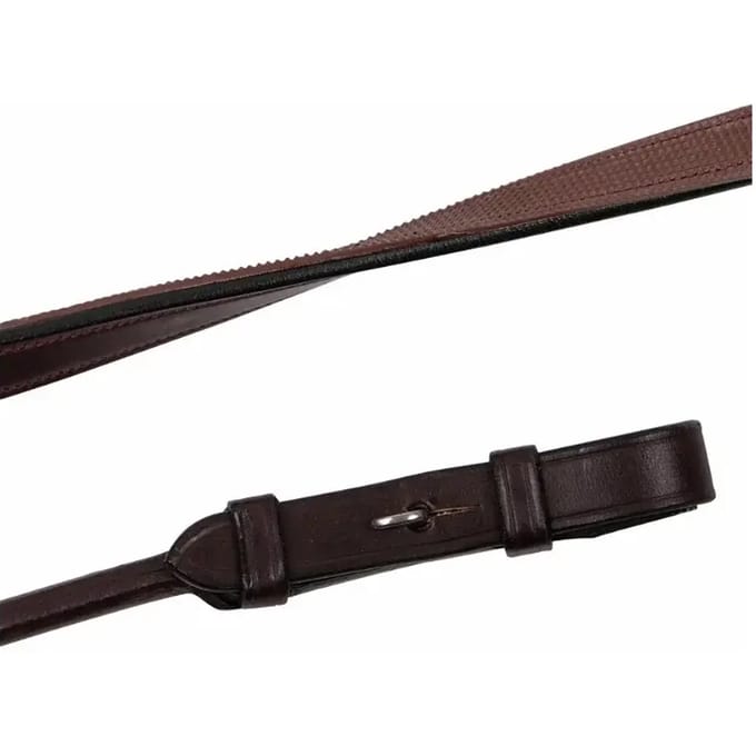 Montar Teugels Rubber Round Curved Bruin - paard