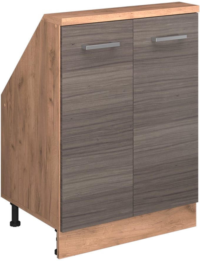 Vicco Rion Kast voor schuine wand – met 2 deuren Edel grijs/gouden eik