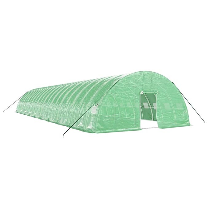 vidaXL - Tuinkas - met - stalen - frame - 120 - m² - 20x6x2,85 - m - groen