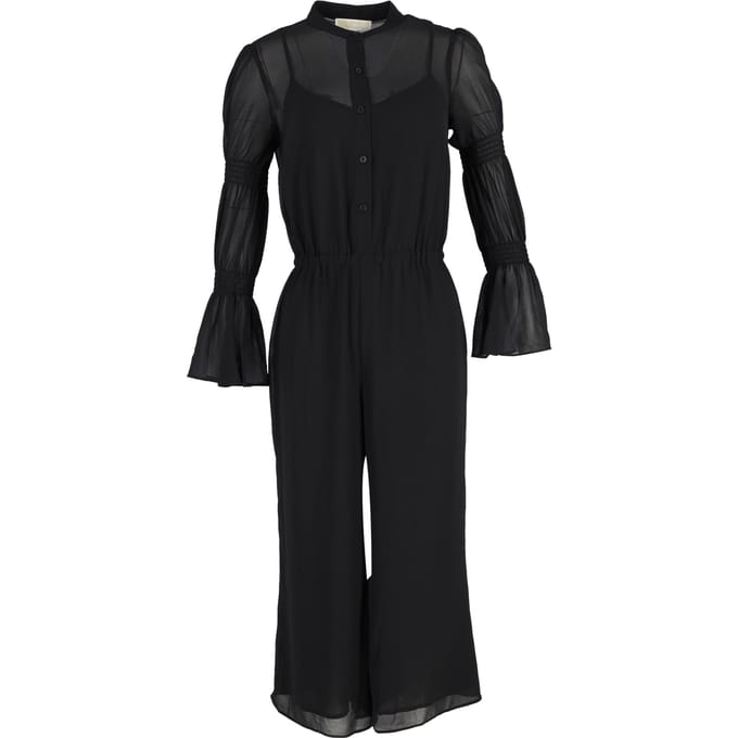 Michael Kors jumpsuit met geplooide mouwen in zwart polyester