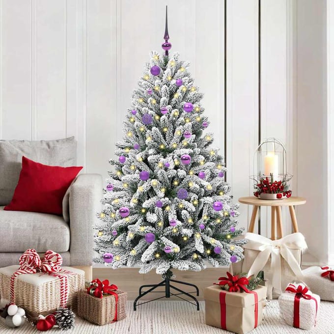 vidaXL - Kunstkerstboom - 150 - cm - 150 - LED's - Warmwit - PVC - en - Staal