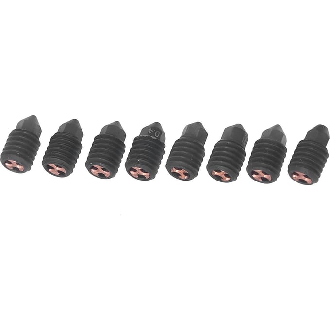 8 buses en acier trempé pour extrudeur d'imprimante 3D Bambu Lab Hotend Set 0.2 0.4 0.6 0.8mm black