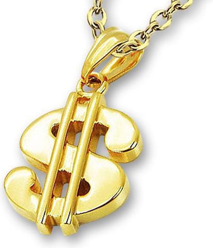 Amanto Ketting Emrah G - 316L Staal - Dollar - 29x19mm - 60cm