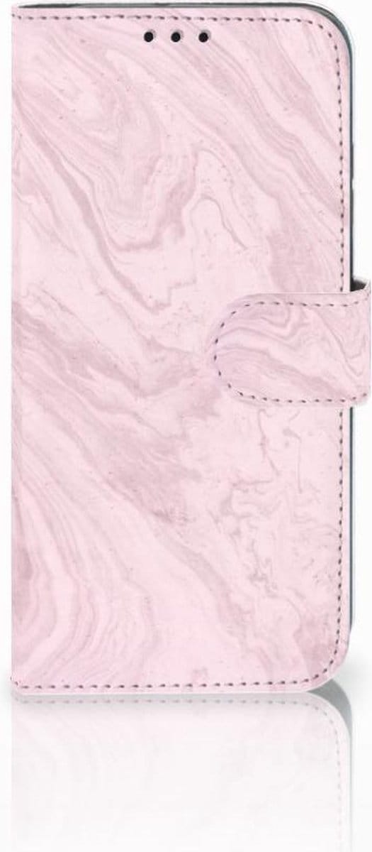 Honor 10 Lite Bookcase Marble Pink - Origineel Cadeau Vriendin