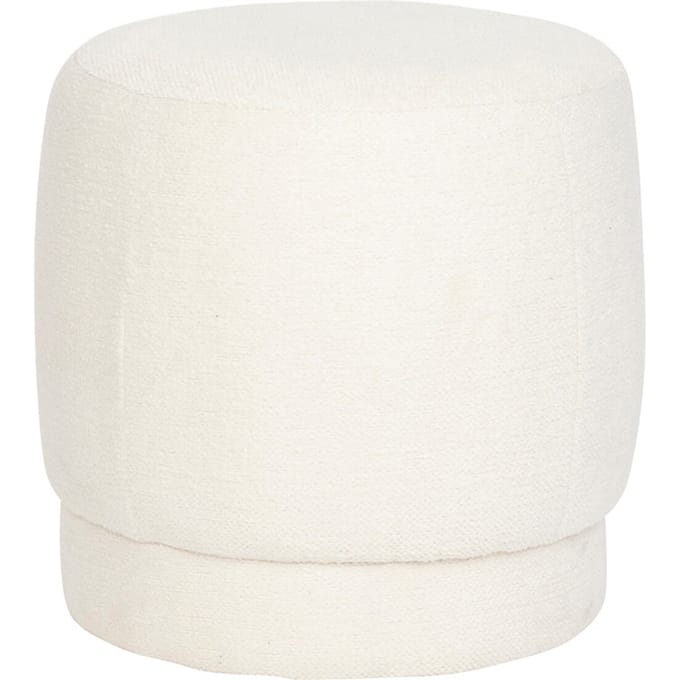 Eazy Living Bouclé Poef Ø 39 cm Adeline Wit