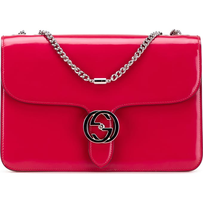 Tweedehands Medium Patent Dollar Verweven G Crossbody
