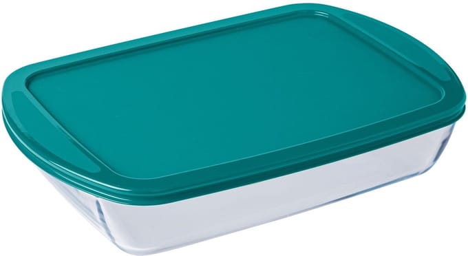 Pyrex - Cook & Store Schaal Rechthoek met Deksel 0,4 liter - Glas - Transparant