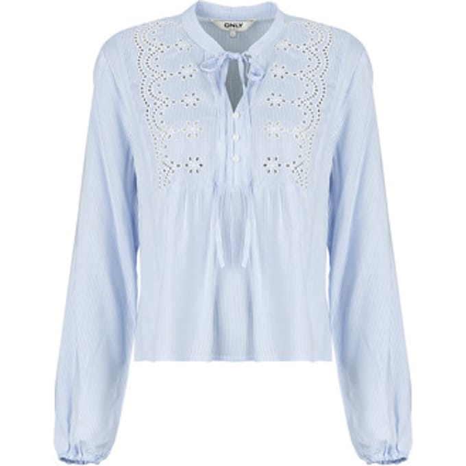 Only Dames Blouse regular fit Blauw L V Hals Volwassenen