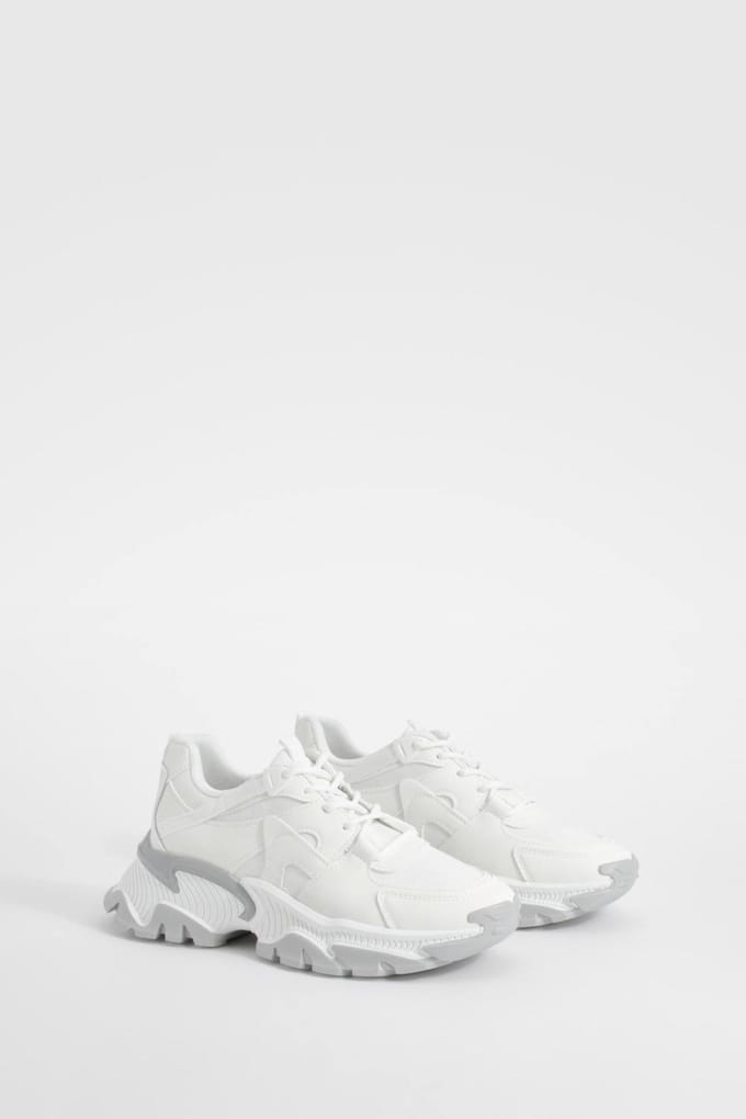 boohoo Dames Chunky Sportieve Trainers | White | Maat: 3
