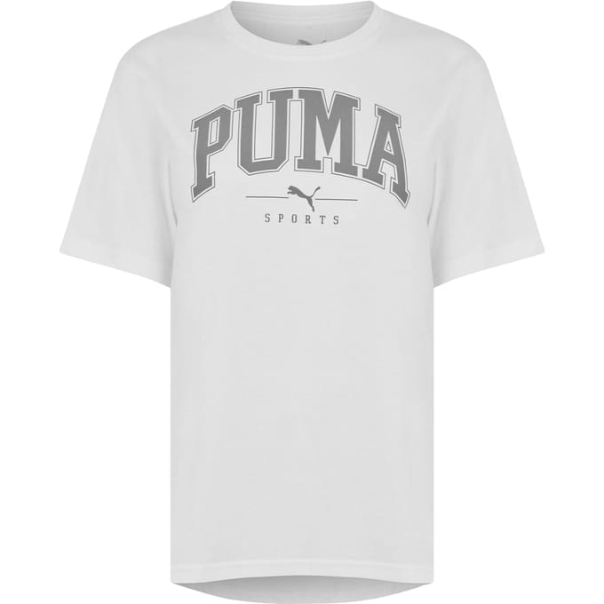 Puma T-shirt met groot logo voor dames (Poema Wit)