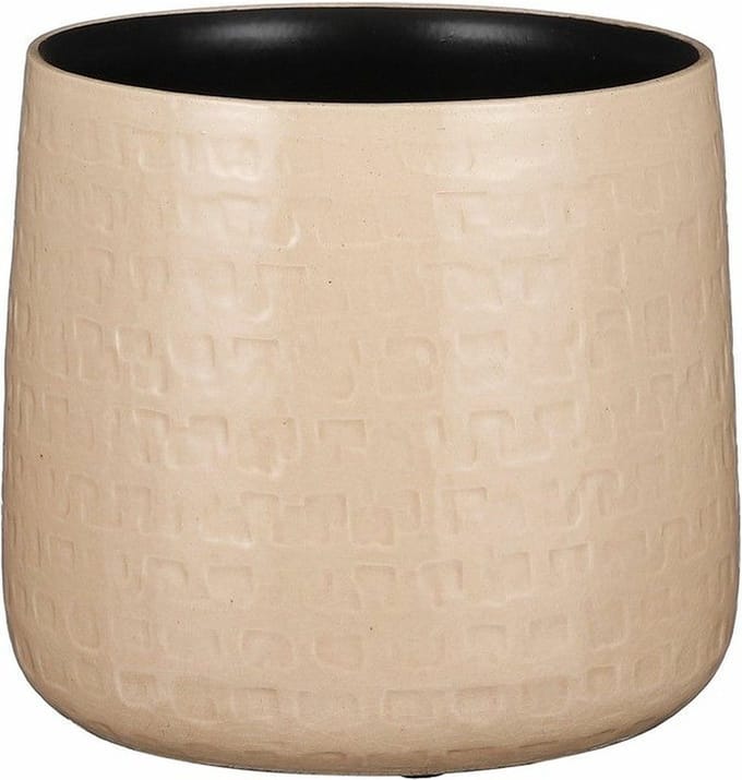 Mica Decorations Plantenpot - keramiek - beige - D19/H17 cm - bloempot