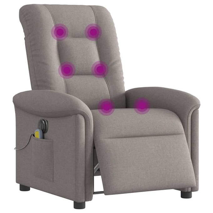 vidaXL - Massagestoel - elektrisch - verstelbaar - stof - taupe