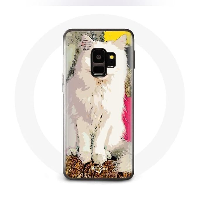 Case voor Samsung galaxy S9 plus Turkse Van Cat Wit met blauwe en gele ogen