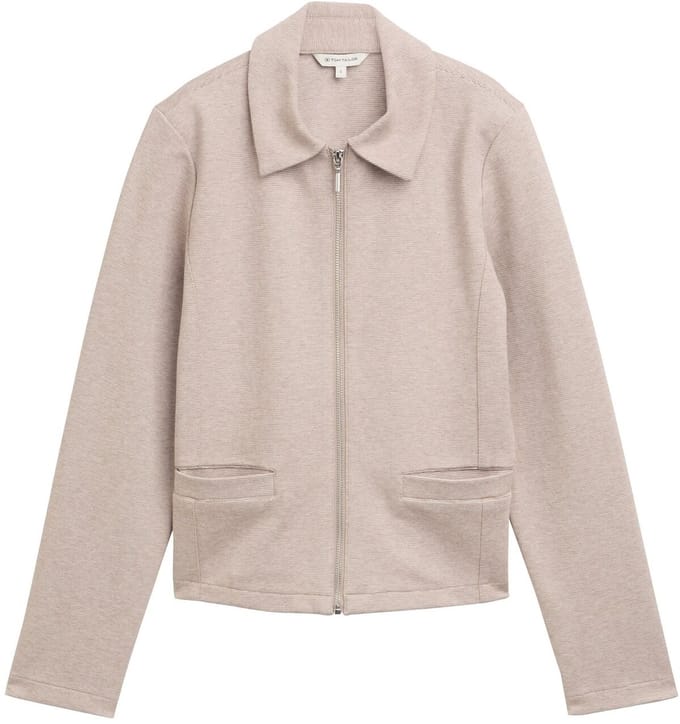 Tom Tailor - Regular fit jas met rits - Maat S - soft taupe melange