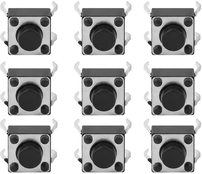 Dailygoods - 100 Stuks Mini Drukknopschakelaars voor Diverse Toepassingen
