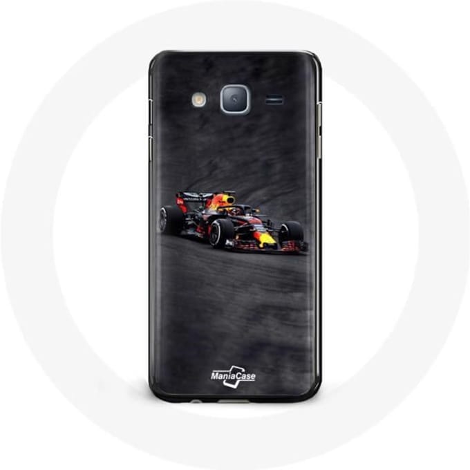 Coque pour Samsung Galaxy J3 Formule 1 Max Verstappen F1 noir rouge et jaune