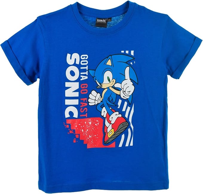 Sonic - T-shirt Sonic the Hedgehog - blauw - maat 98