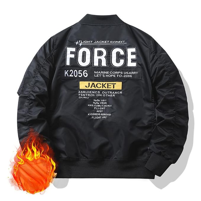 Veste brodée en coton Air Force Ma1 Pilot Jacket Veste de vol pour homme M gray