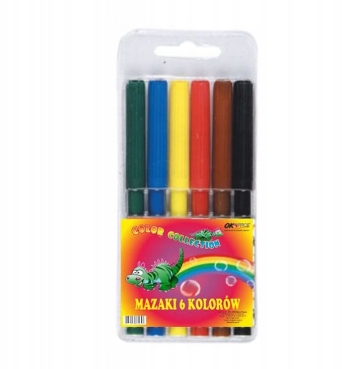 6 Kleur Markers Set voor Kinderen - School & Knutselen