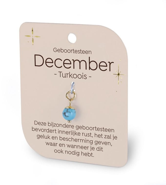 Gouden Charm - Geboortesteen - December